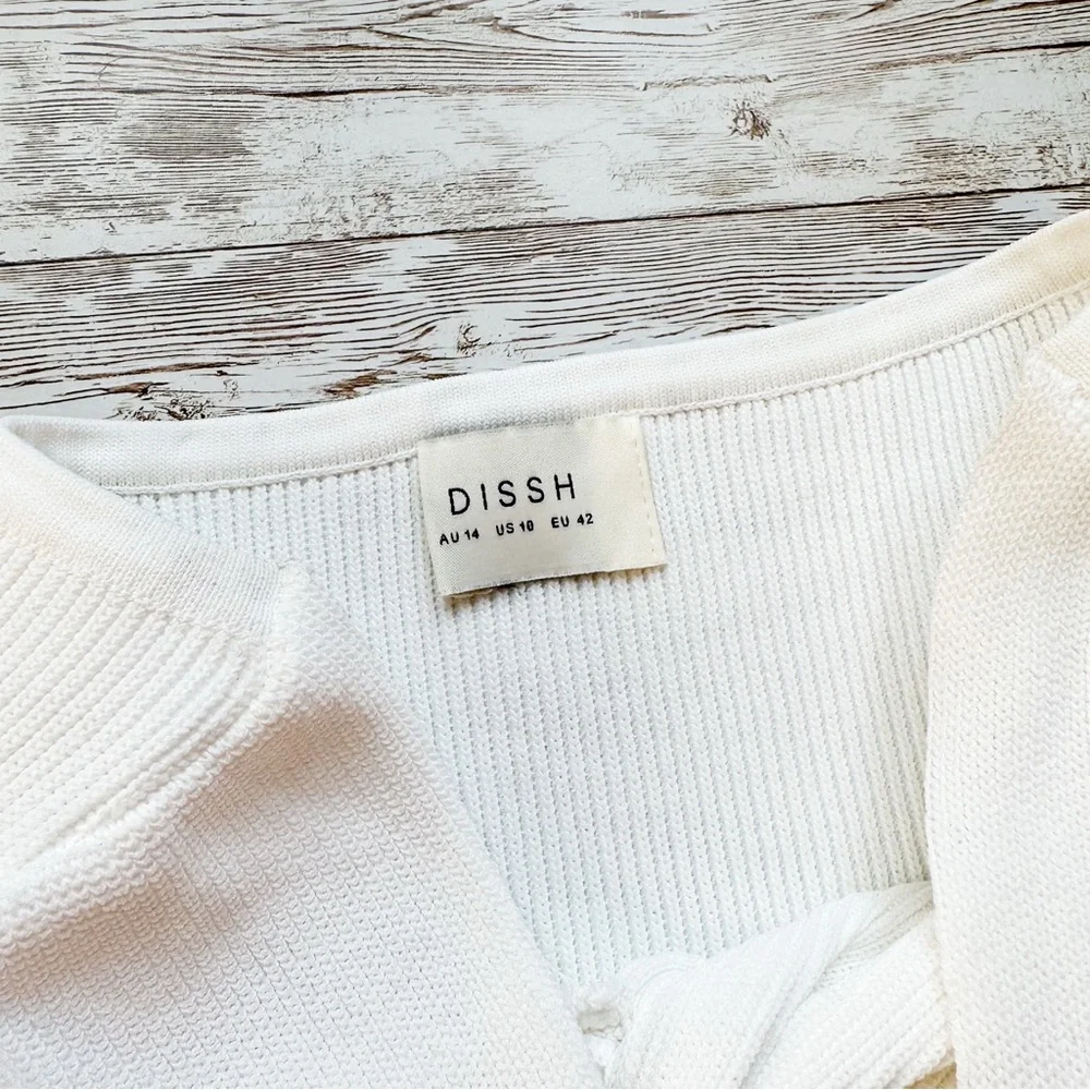 DISSH Anika Twisted Knit Top White Size US 10 NEW - Picture 3 of 7